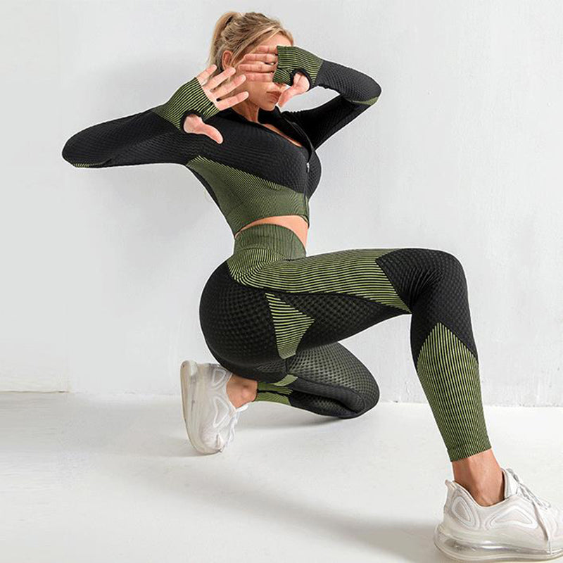 3PCS Yoga Set Seamless Sport Set Women’s