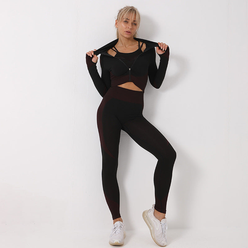 3PCS Yoga Set Seamless Sport Set Women’s